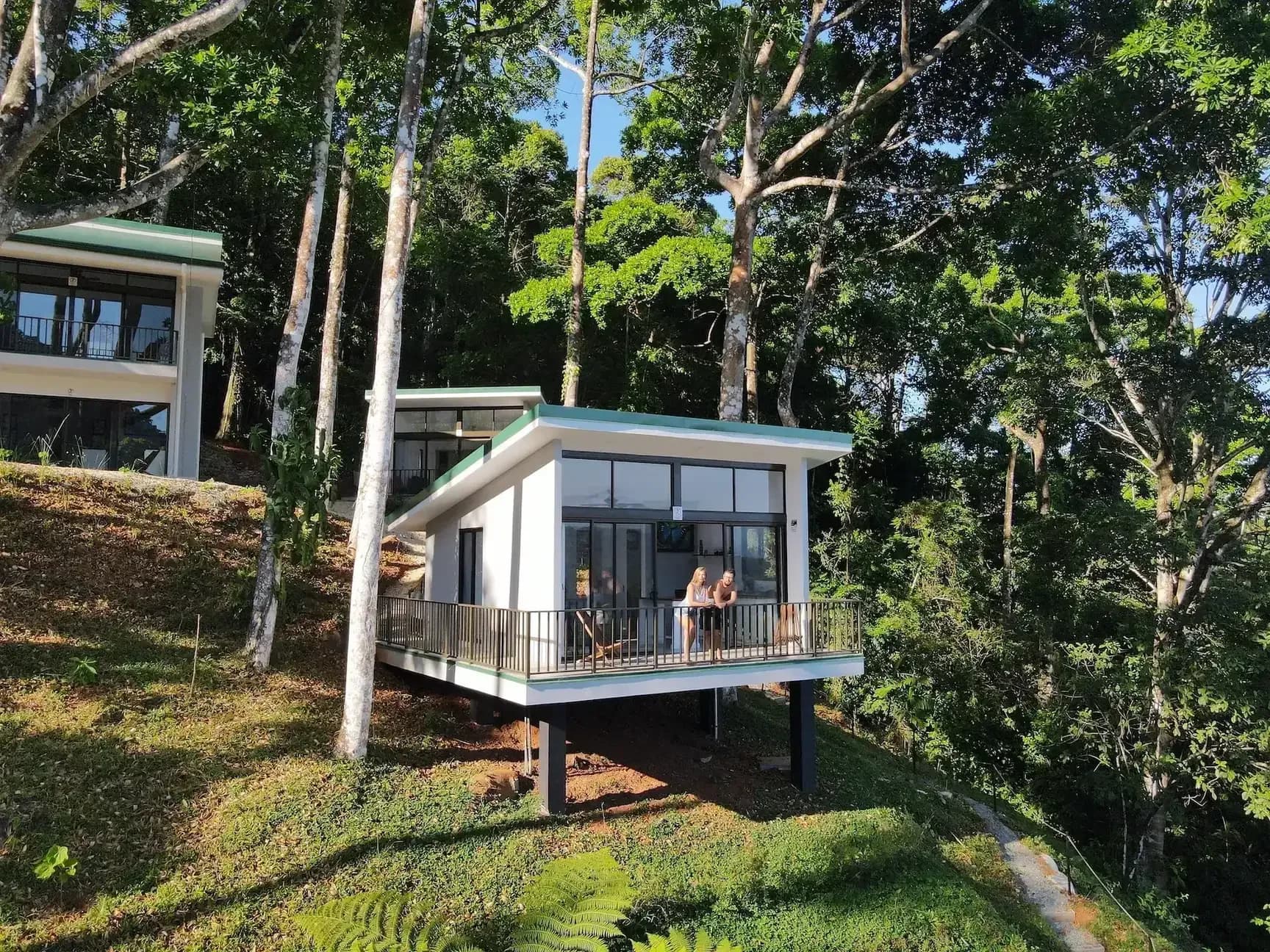 Modern hillside villa at Vajra Jahra Retreat Center, a Costa Rica retreat center surrounded by lush jungle views.