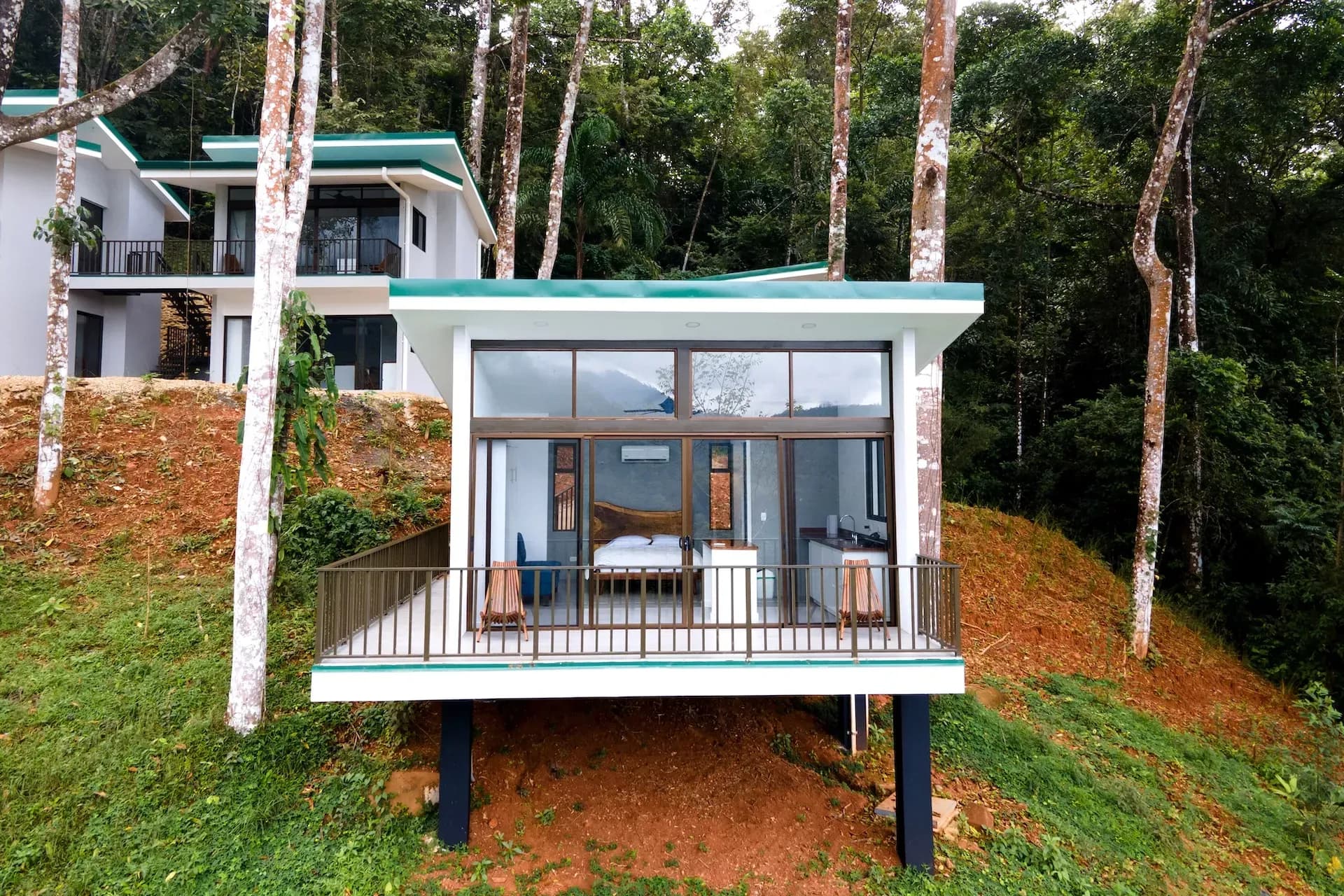 A modern jungle-view villa at Vajra Jahra Retreat Center, providing peaceful accommodations for Costa Rica Yoga Teacher Training participants.