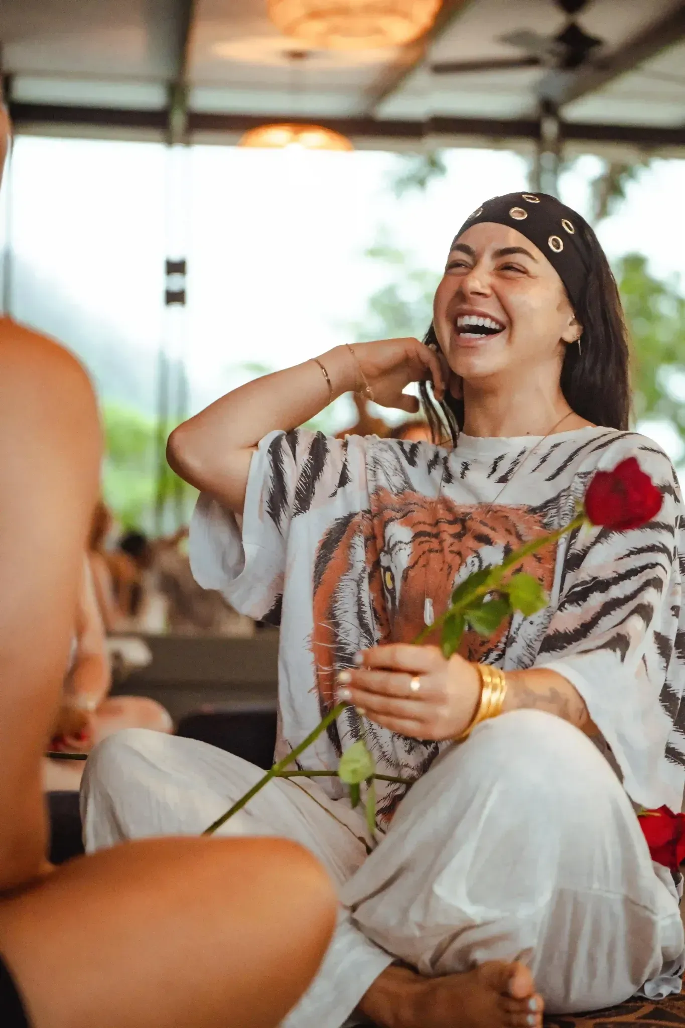 Joyful retreat experience at Vajra Jahra Retreat Center, providing meaningful connection in a setting distinct from Airbnb Dominical Costa Rica.